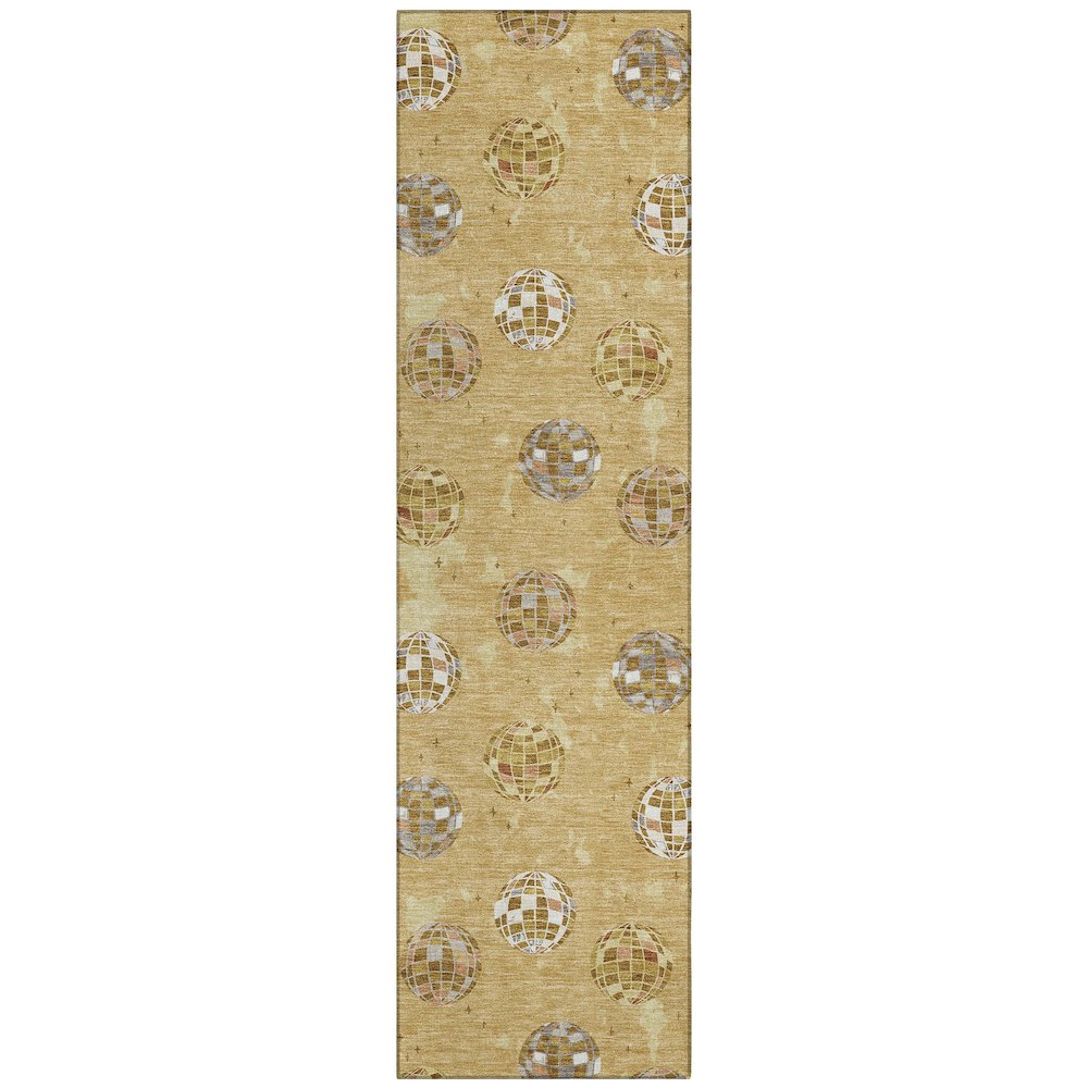 Machine Washable Indoor/Outdoor Chantille ACN2690 Gold 2'3" x 7'6" Runner Rug. Picture 1