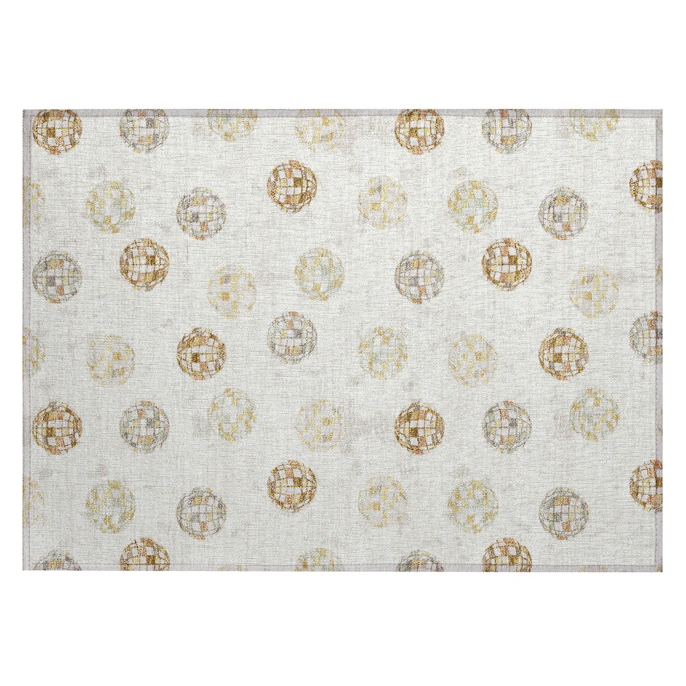 Machine Washable Indoor/Outdoor Chantille ACN2690 Ivory 1'8" x 2'6" Rug. Picture 1