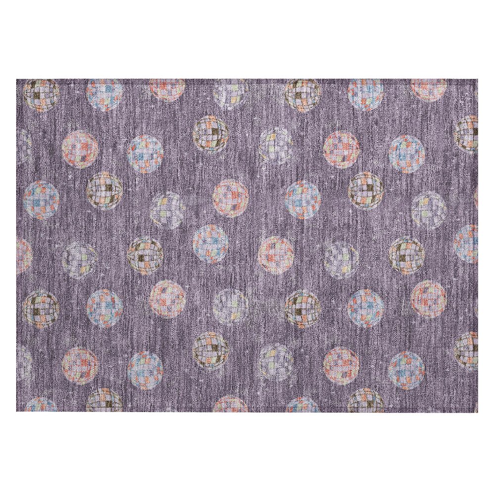 Machine Washable Indoor/Outdoor Chantille ACN2690 Purple 1'8" x 2'6" Rug. Picture 1