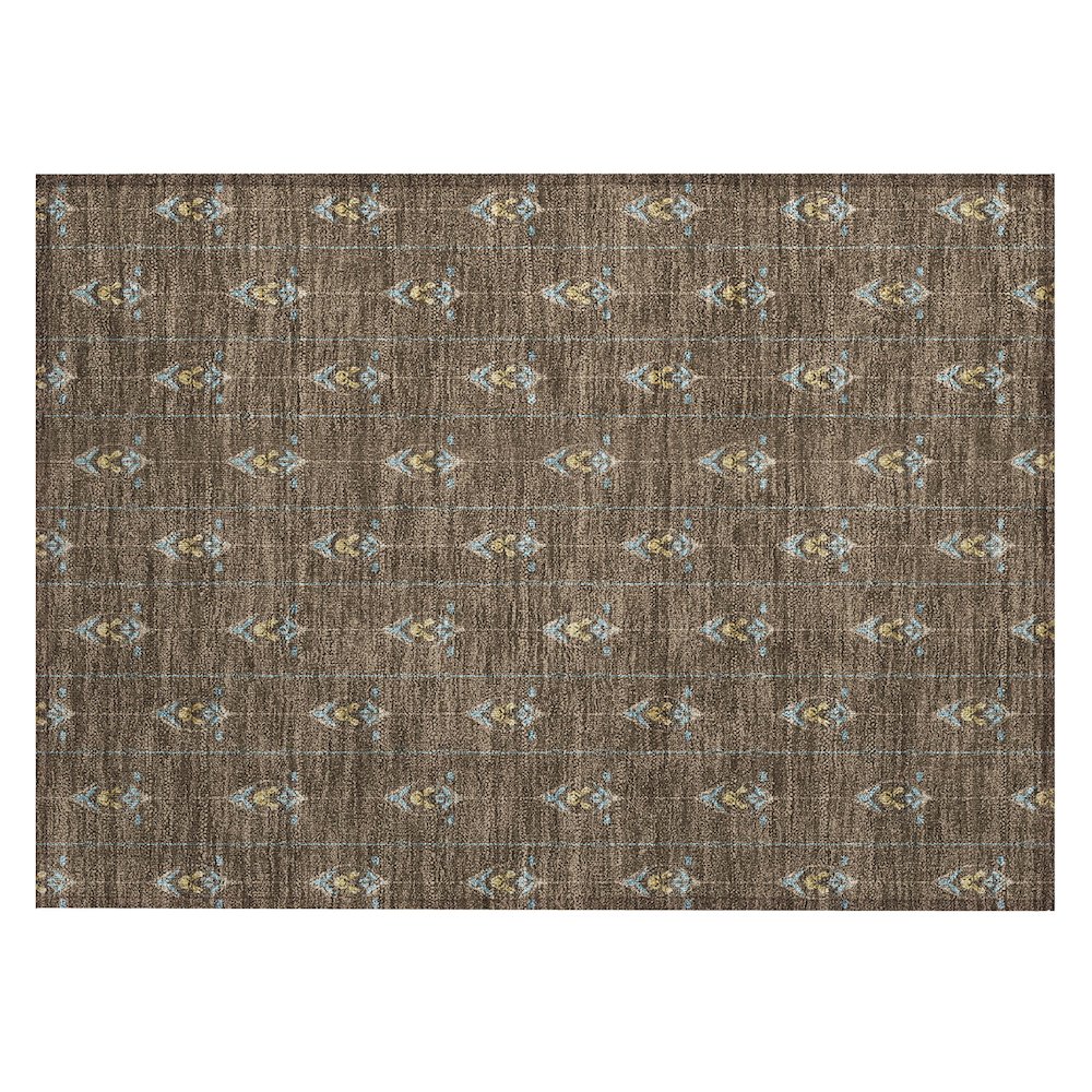 Machine Washable Indoor/Outdoor Chantille ACN2691 Brown 1'8" x 2'6" Rug. Picture 1
