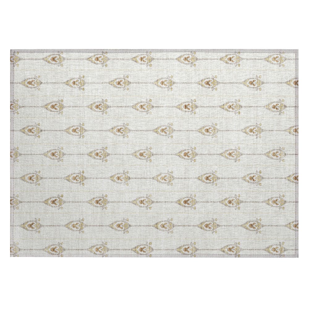 Machine Washable Indoor/Outdoor Chantille ACN2691 Ivory 1'8" x 2'6" Rug. Picture 1