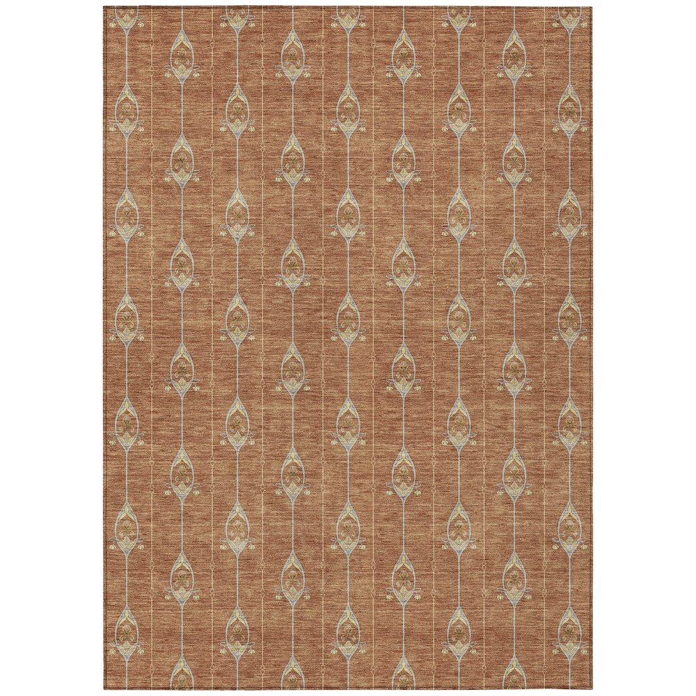 Machine Washable Indoor/Outdoor Chantille ACN2691 Orange 2'6" x 3'10" Rug. Picture 1