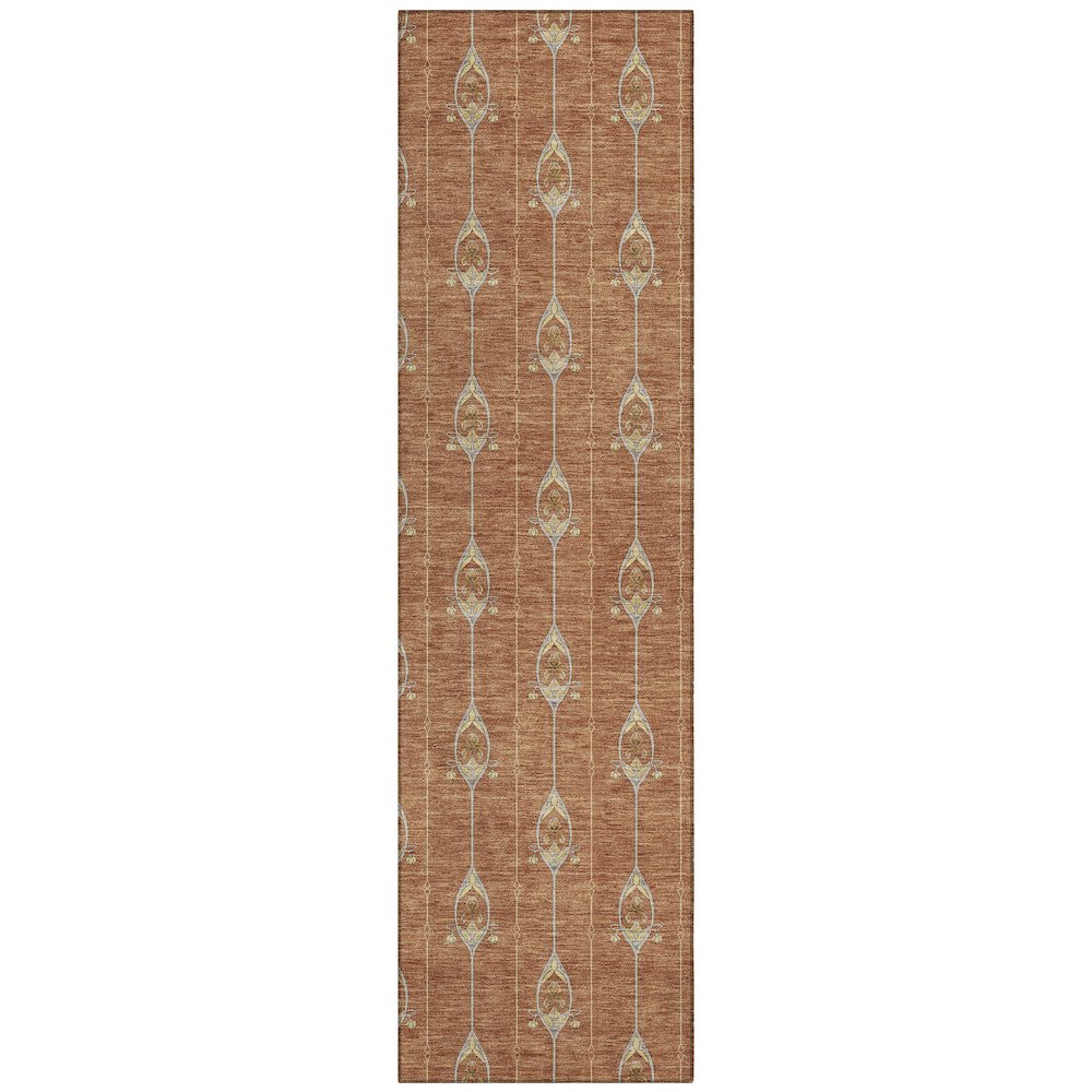 Machine Washable Indoor/Outdoor Chantille ACN2691 Orange 2'3" x 7'6" Runner Rug. Picture 1