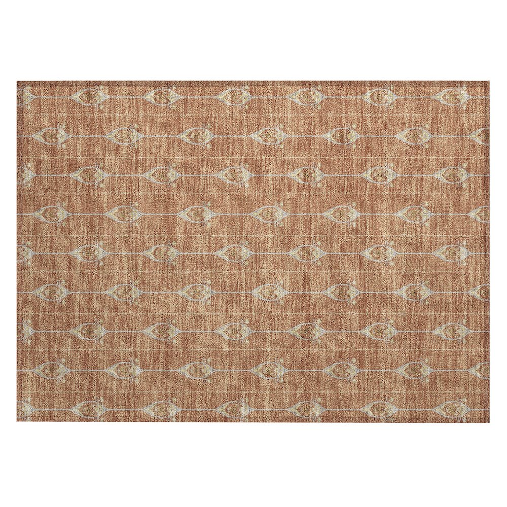 Machine Washable Indoor/Outdoor Chantille ACN2691 Orange 1'8" x 2'6" Rug. Picture 1
