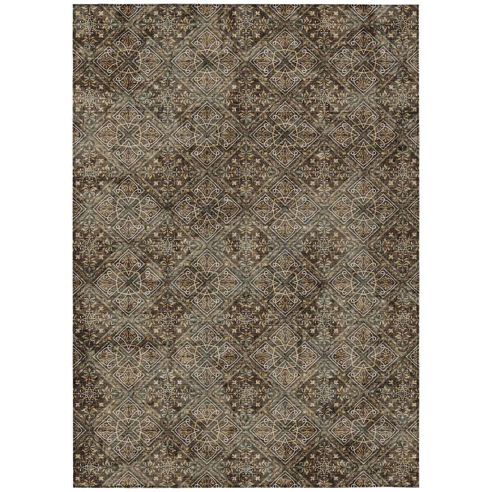 Machine Washable Indoor/Outdoor Chantille ACN2692 Brown 2'6" x 3'10" Rug. Picture 1
