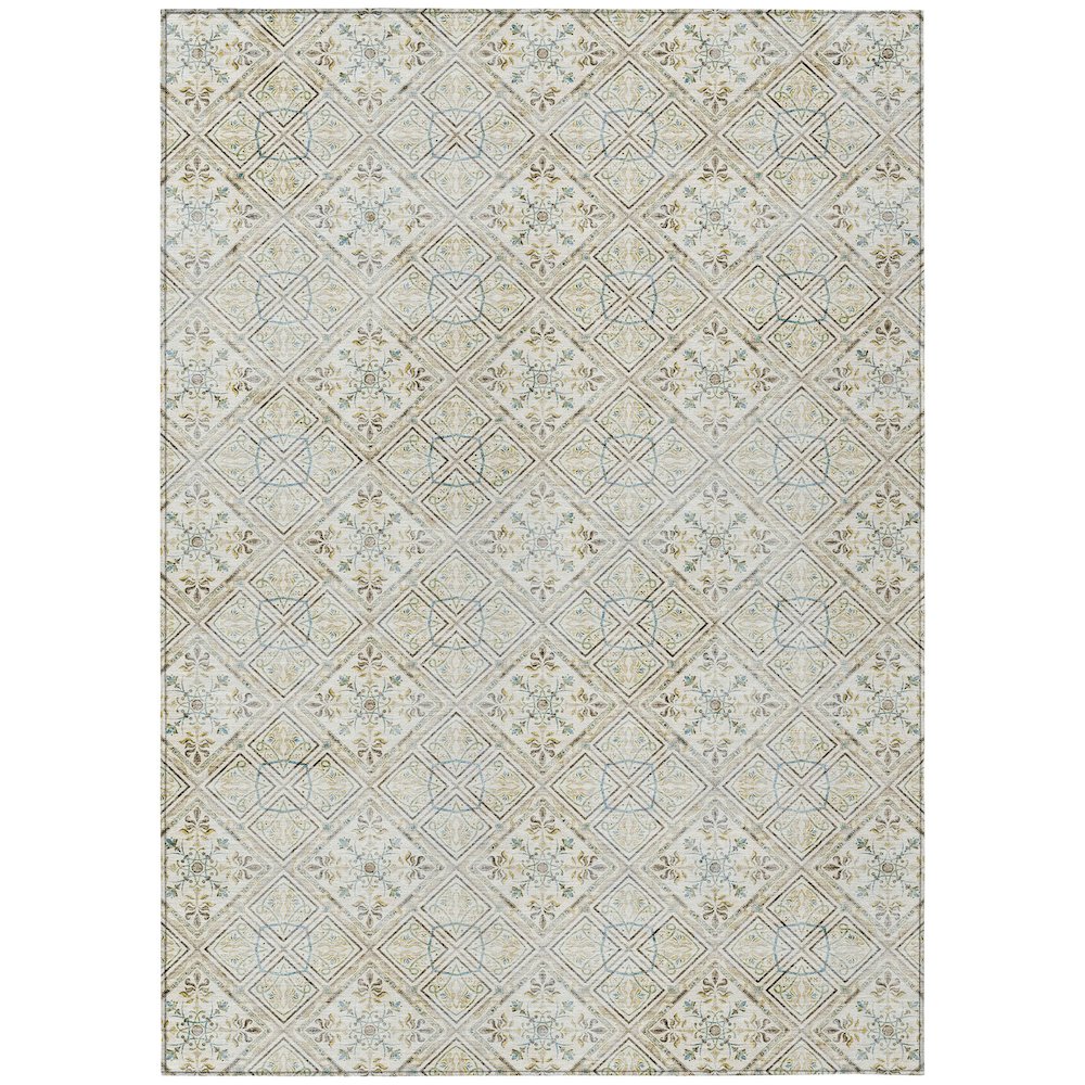 Machine Washable Indoor/Outdoor Chantille ACN2692 Ivory 2'6" x 3'10" Rug. Picture 1