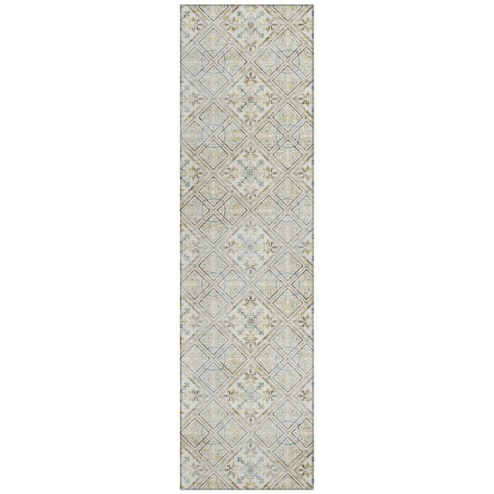 Machine Washable Indoor/Outdoor Chantille ACN2692 Ivory 2'3" x 7'6" Runner Rug. Picture 1