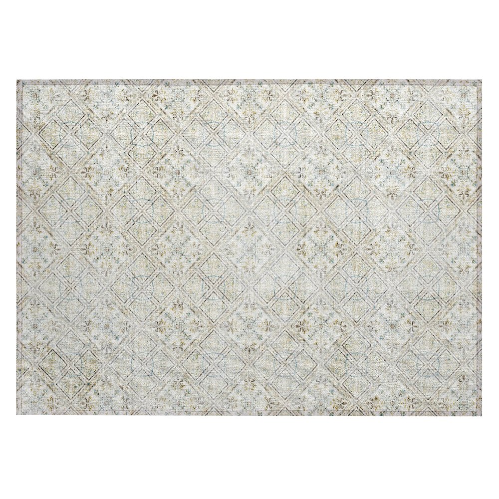 Machine Washable Indoor/Outdoor Chantille ACN2692 Ivory 1'8" x 2'6" Rug. Picture 1