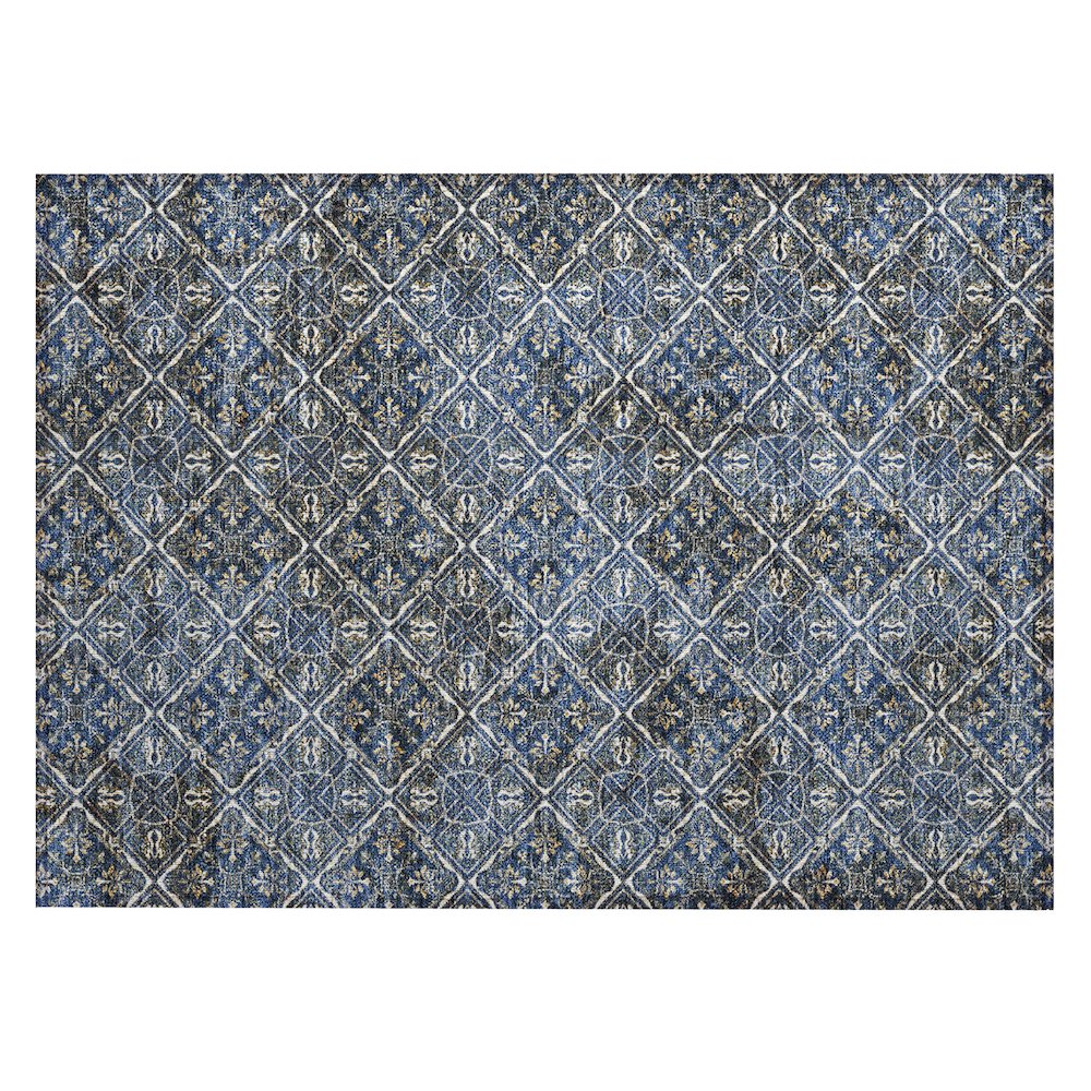Machine Washable Indoor/Outdoor Chantille ACN2692 Blue 1'8" x 2'6" Rug. Picture 1