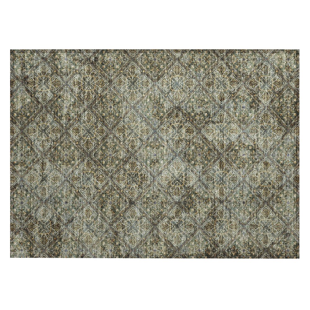 Machine Washable Indoor/Outdoor Chantille ACN2692 Green 1'8" x 2'6" Rug. Picture 1