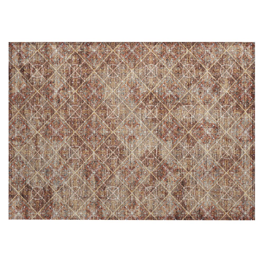 Machine Washable Indoor/Outdoor Chantille ACN2692 Orange 1'8" x 2'6" Rug. Picture 1