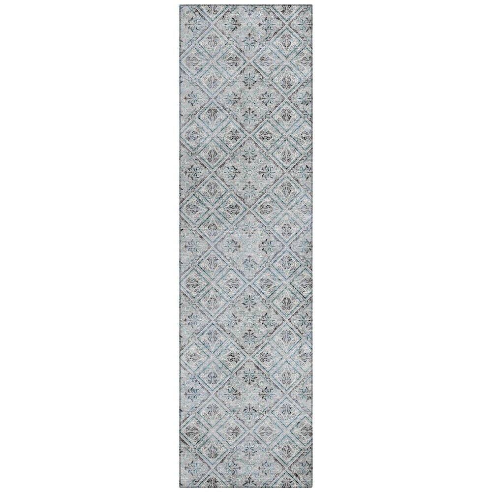 Machine Washable Indoor/Outdoor Chantille ACN2692 Gray 2'3" x 7'6" Runner Rug. Picture 1