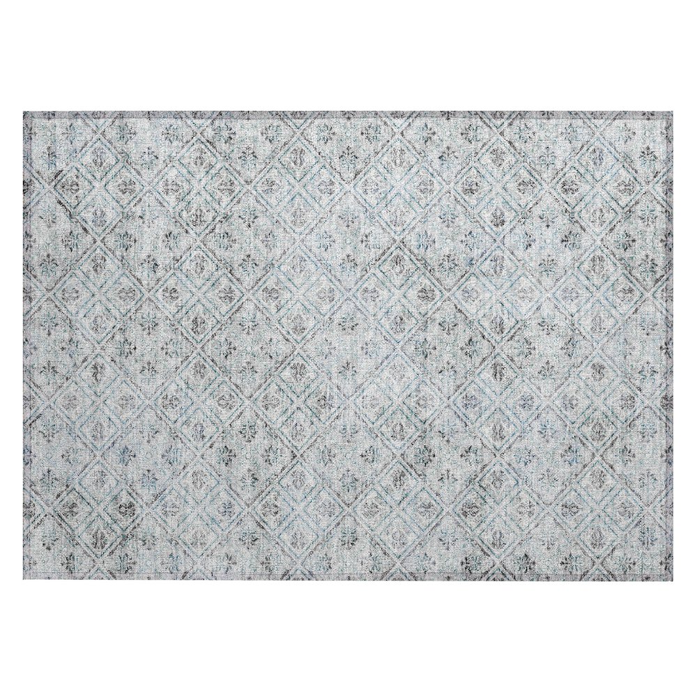 Machine Washable Indoor/Outdoor Chantille ACN2692 Gray 1'8" x 2'6" Rug. Picture 1