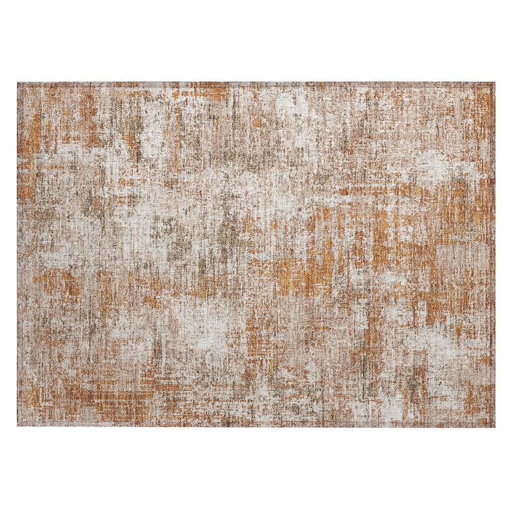Machine Washable Indoor/Outdoor Chantille ACN2693 Orange 1'8" x 2'6" Rug. Picture 1