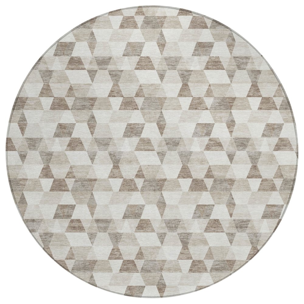 Machine Washable Indoor/Outdoor Chantille ACN2694 Ivory 8' x 8' Round Rug. Picture 1