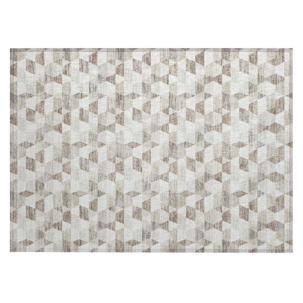 Machine Washable Indoor/Outdoor Chantille ACN2694 Ivory 1'8" x 2'6" Rug. Picture 1