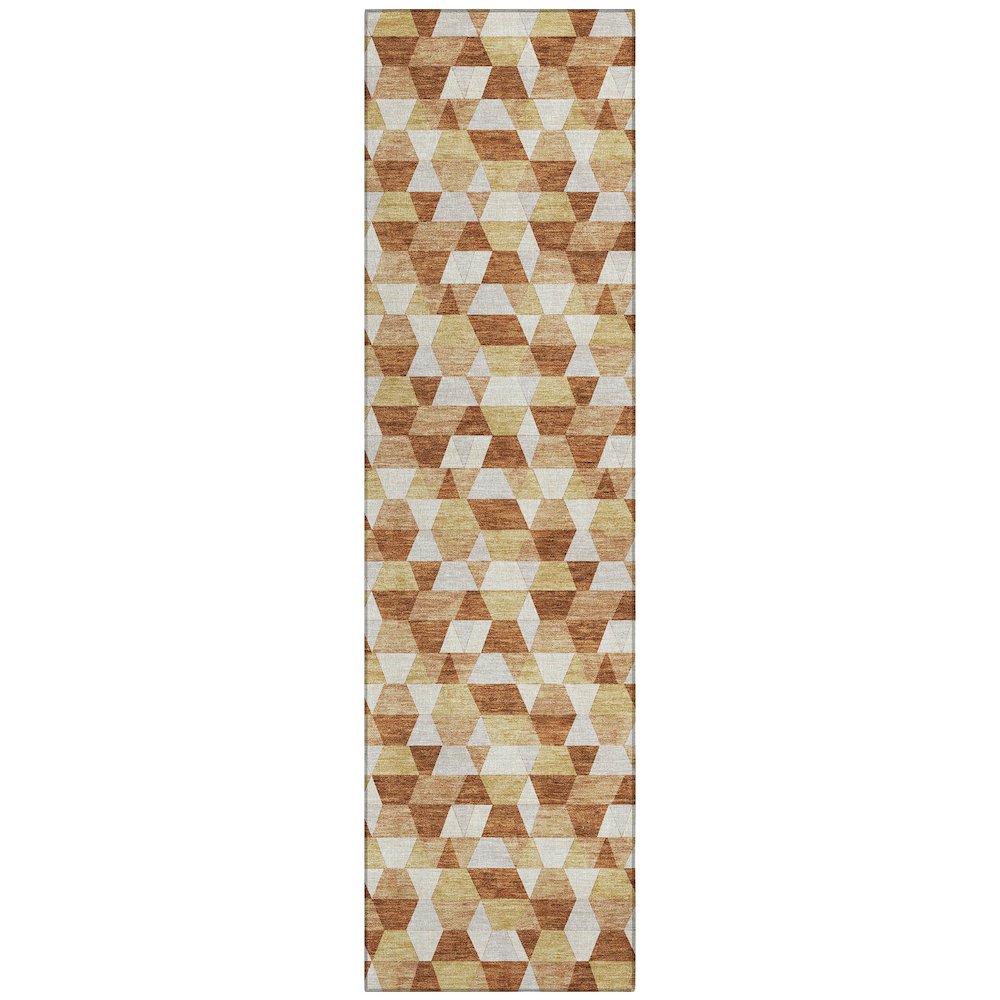 Machine Washable Indoor/Outdoor Chantille ACN2694 Orange 2'3" x 7'6" Runner Rug. Picture 1