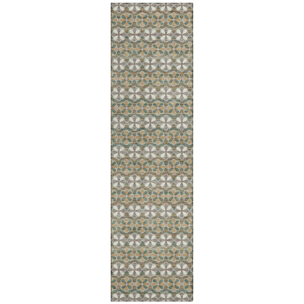 Machine Washable Indoor/Outdoor Chantille ACN2695 Green 2'3" x 7'6" Runner Rug. Picture 1