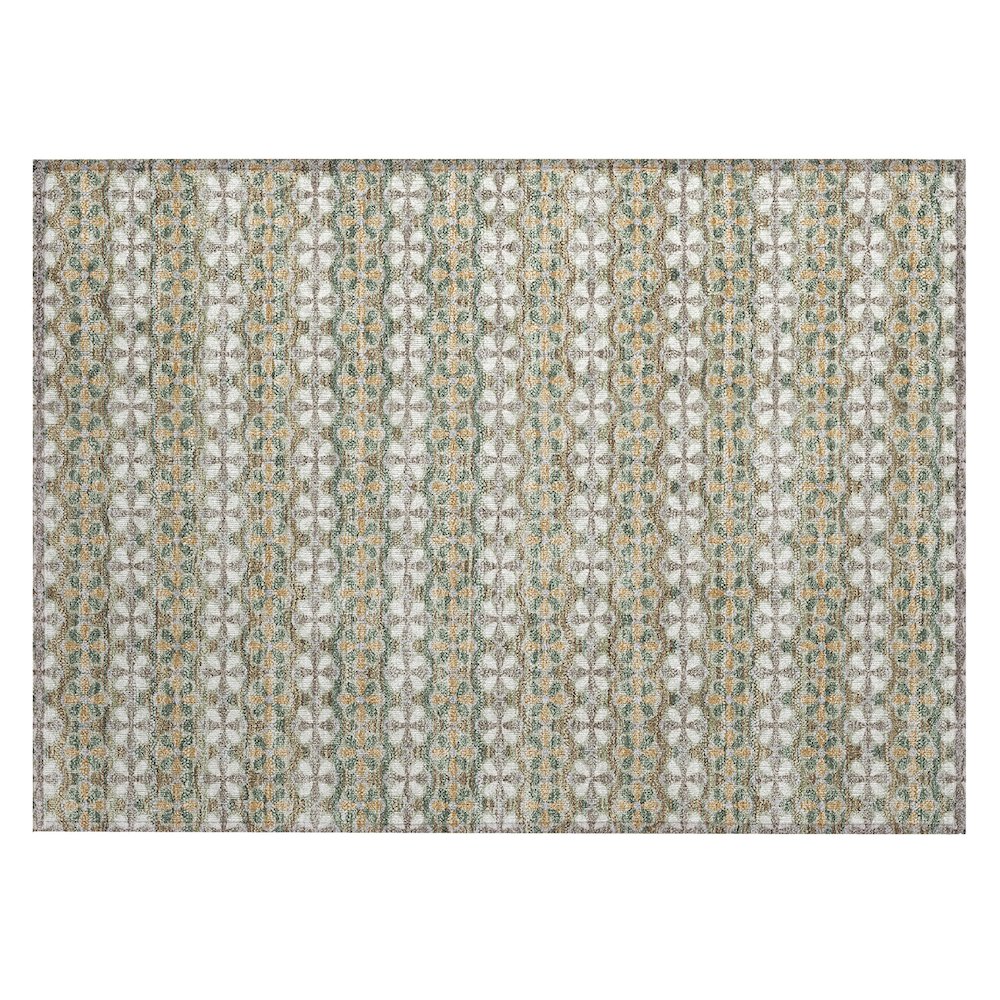 Machine Washable Indoor/Outdoor Chantille ACN2695 Green 1'8" x 2'6" Rug. Picture 1
