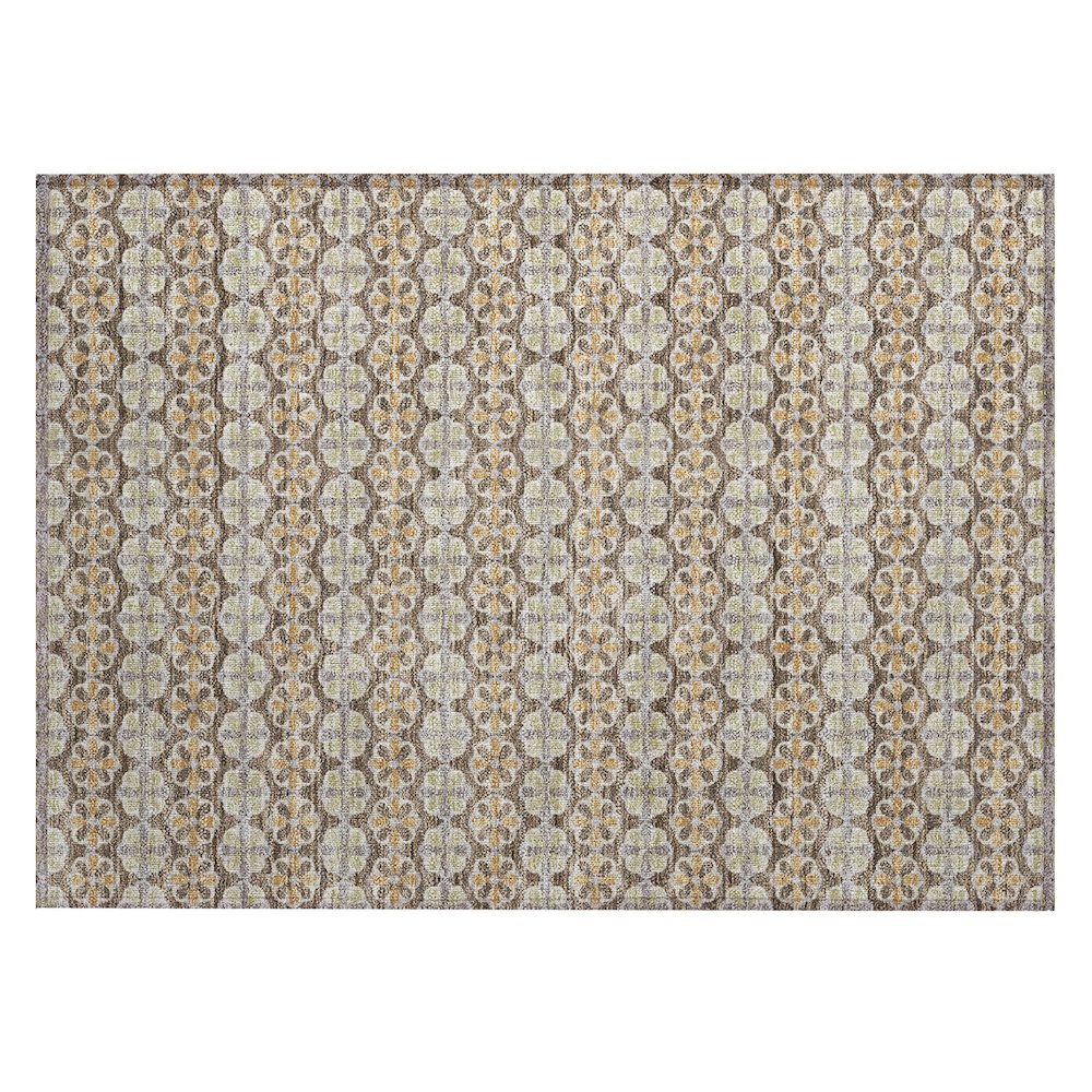 Machine Washable Indoor/Outdoor Chantille ACN2695 Brown 1'8" x 2'6" Rug. Picture 1