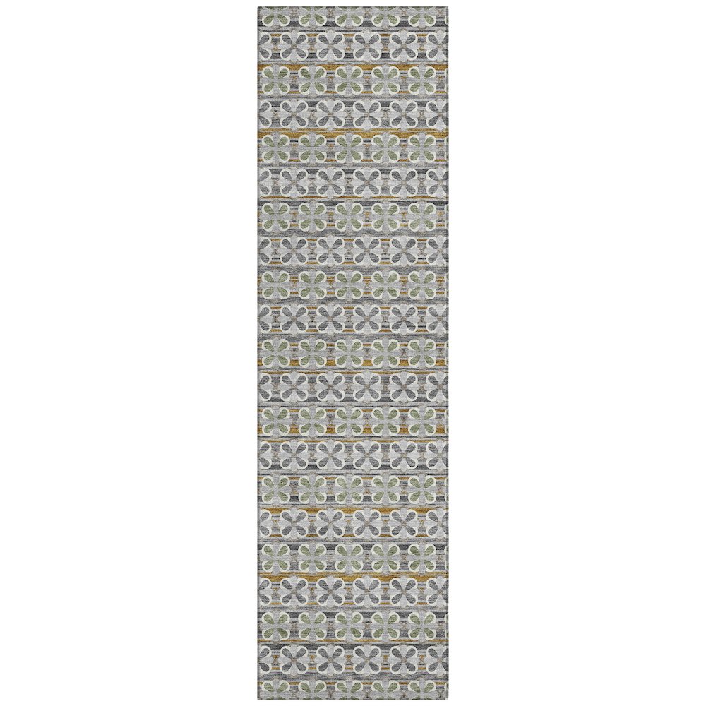 Machine Washable Indoor/Outdoor Chantille ACN2695 Gray 2'3" x 7'6" Runner Rug. Picture 1