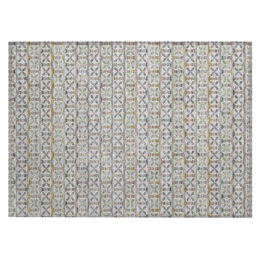 Machine Washable Indoor/Outdoor Chantille ACN2695 Gray 1'8" x 2'6" Rug. Picture 1