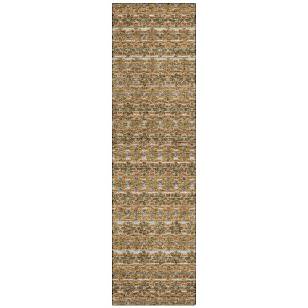 Machine Washable Indoor/Outdoor Chantille ACN2695 Orange 2'3" x 7'6" Runner Rug. Picture 1