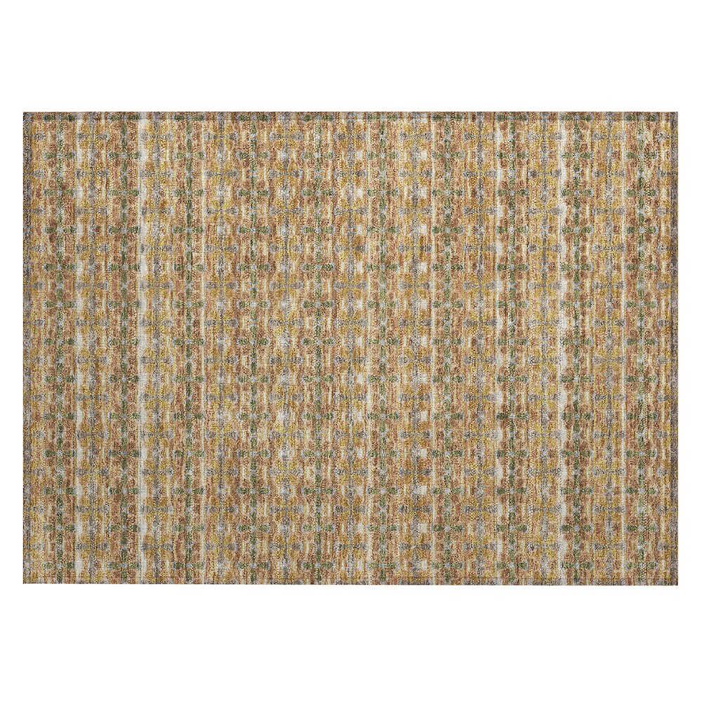 Machine Washable Indoor/Outdoor Chantille ACN2695 Orange 1'8" x 2'6" Rug. Picture 1