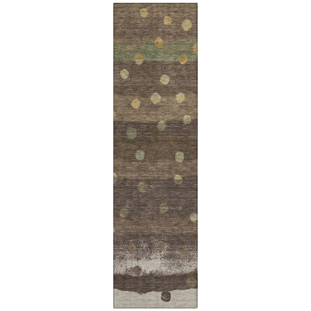Machine Washable Indoor/Outdoor Chantille ACN2696 Brown 2'3" x 7'6" Runner Rug. Picture 1