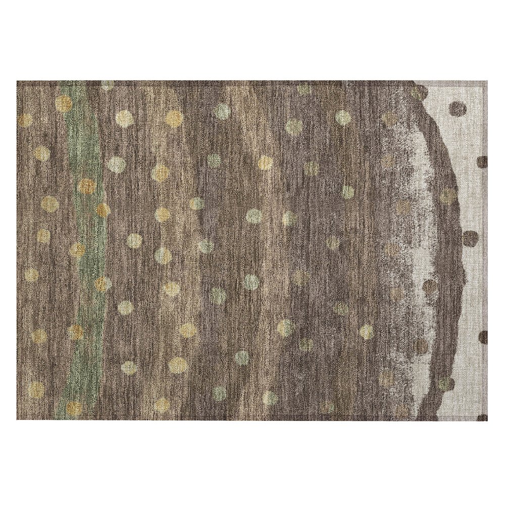 Machine Washable Indoor/Outdoor Chantille ACN2696 Brown 1'8" x 2'6" Rug. Picture 1