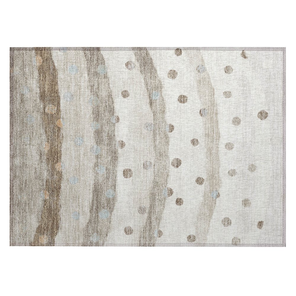 Machine Washable Indoor/Outdoor Chantille ACN2696 Ivory 1'8" x 2'6" Rug. Picture 1