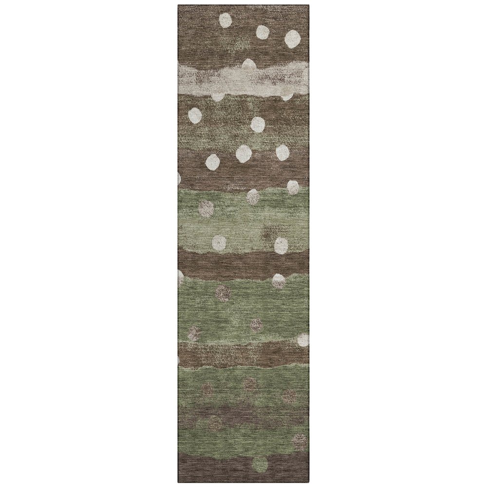 Machine Washable Indoor/Outdoor Chantille ACN2696 Green 2'3" x 7'6" Runner Rug. Picture 1
