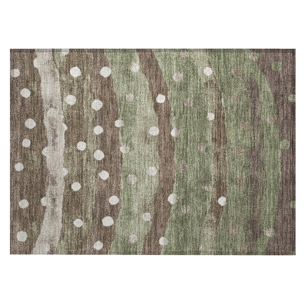 Machine Washable Indoor/Outdoor Chantille ACN2696 Green 1'8" x 2'6" Rug. Picture 1