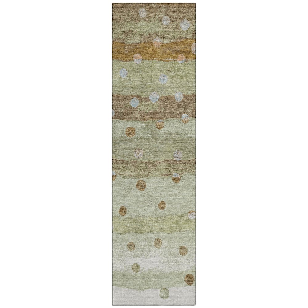 Machine Washable Indoor/Outdoor Chantille ACN2696 Green 2'3" x 7'6" Runner Rug. Picture 1