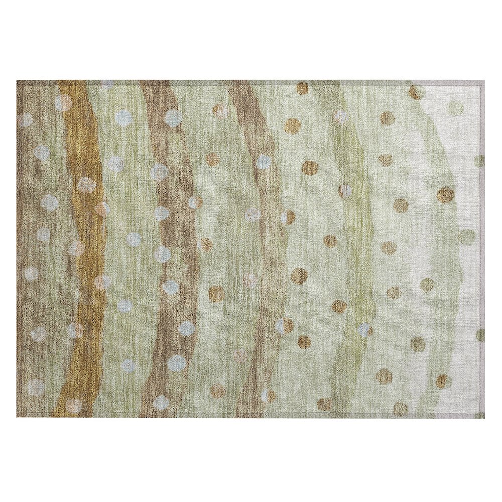 Machine Washable Indoor/Outdoor Chantille ACN2696 Green 1'8" x 2'6" Rug. Picture 1