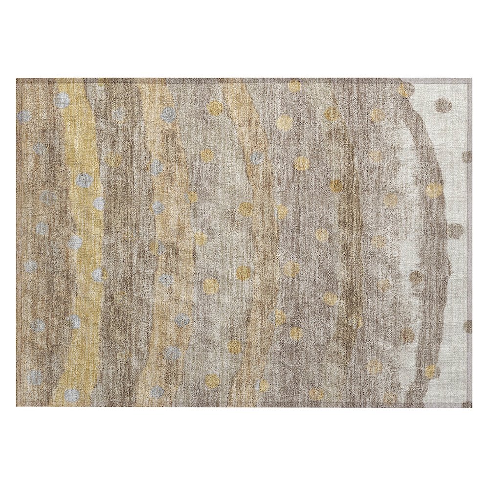 Machine Washable Indoor/Outdoor Chantille ACN2696 Brown 1'8" x 2'6" Rug. Picture 1