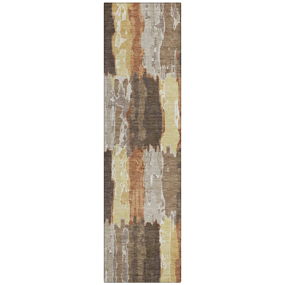 Machine Washable Indoor/Outdoor Chantille ACN2697 Brown 2'3" x 7'6" Runner Rug. Picture 1
