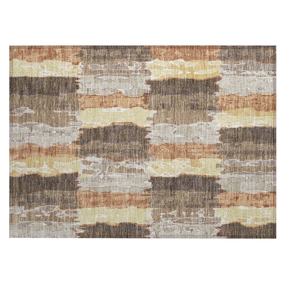 Machine Washable Indoor/Outdoor Chantille ACN2697 Brown 1'8" x 2'6" Rug. Picture 1