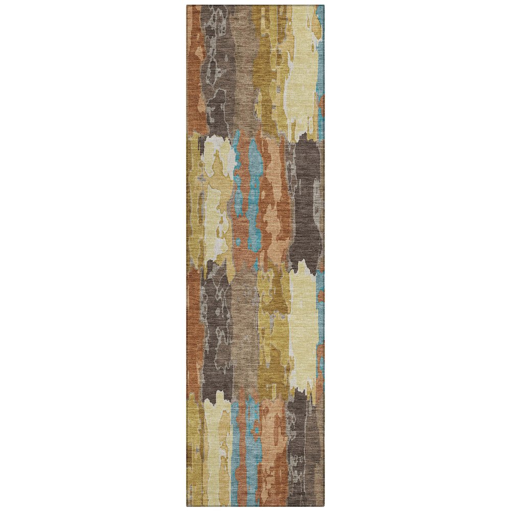 Machine Washable Indoor/Outdoor Chantille ACN2697 Orange 2'3" x 7'6" Runner Rug. Picture 1