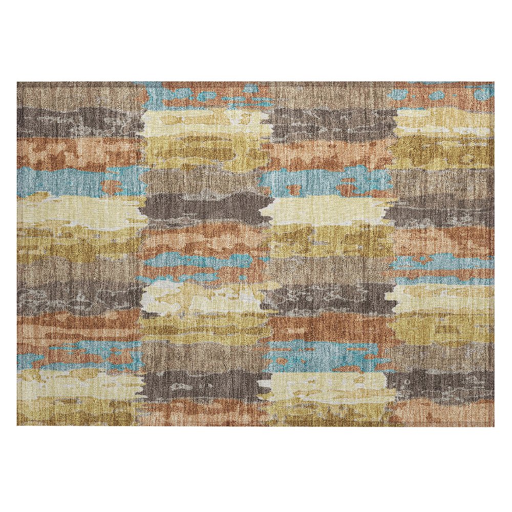 Machine Washable Indoor/Outdoor Chantille ACN2697 Orange 1'8" x 2'6" Rug. Picture 1