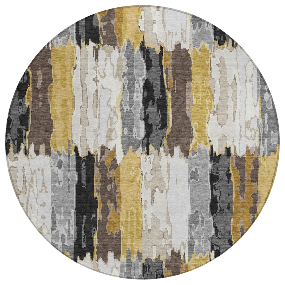 Machine Washable Indoor/Outdoor Chantille ACN2697 Gray 8' x 8' Round Rug. Picture 1