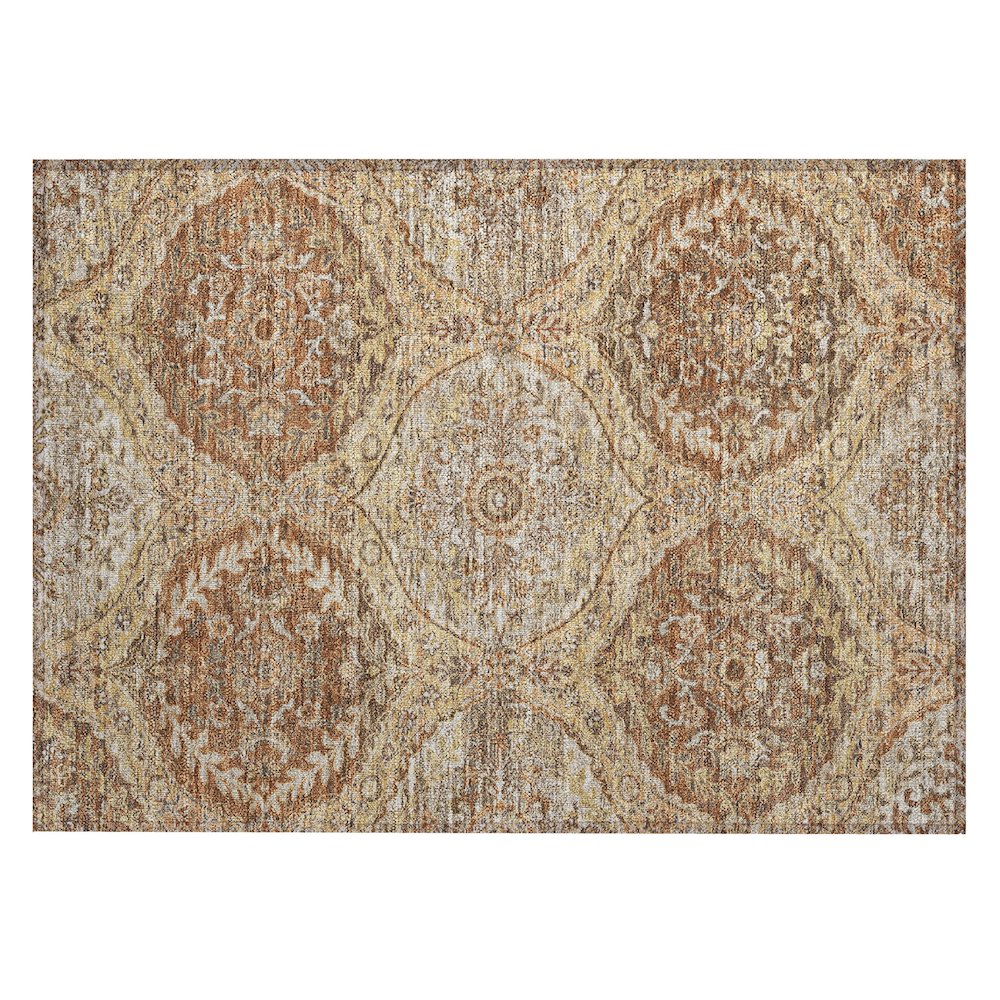 Machine Washable Indoor/Outdoor Chantille ACN2698 Orange 1'8" x 2'6" Rug. Picture 1