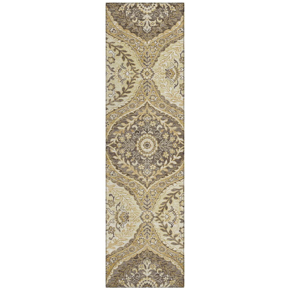 Machine Washable Indoor/Outdoor Chantille ACN2698 Gold 2'3" x 7'6" Runner Rug. Picture 1