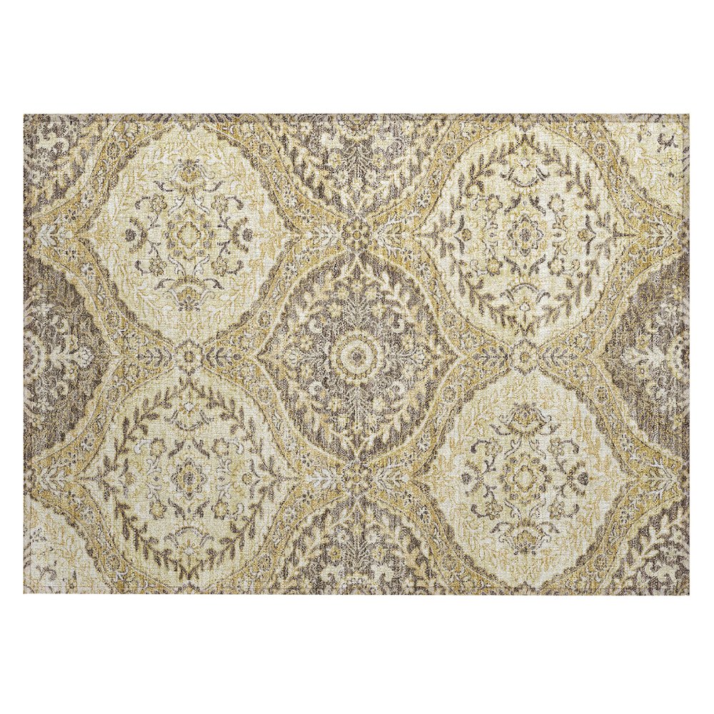 Machine Washable Indoor/Outdoor Chantille ACN2698 Gold 1'8" x 2'6" Rug. Picture 1