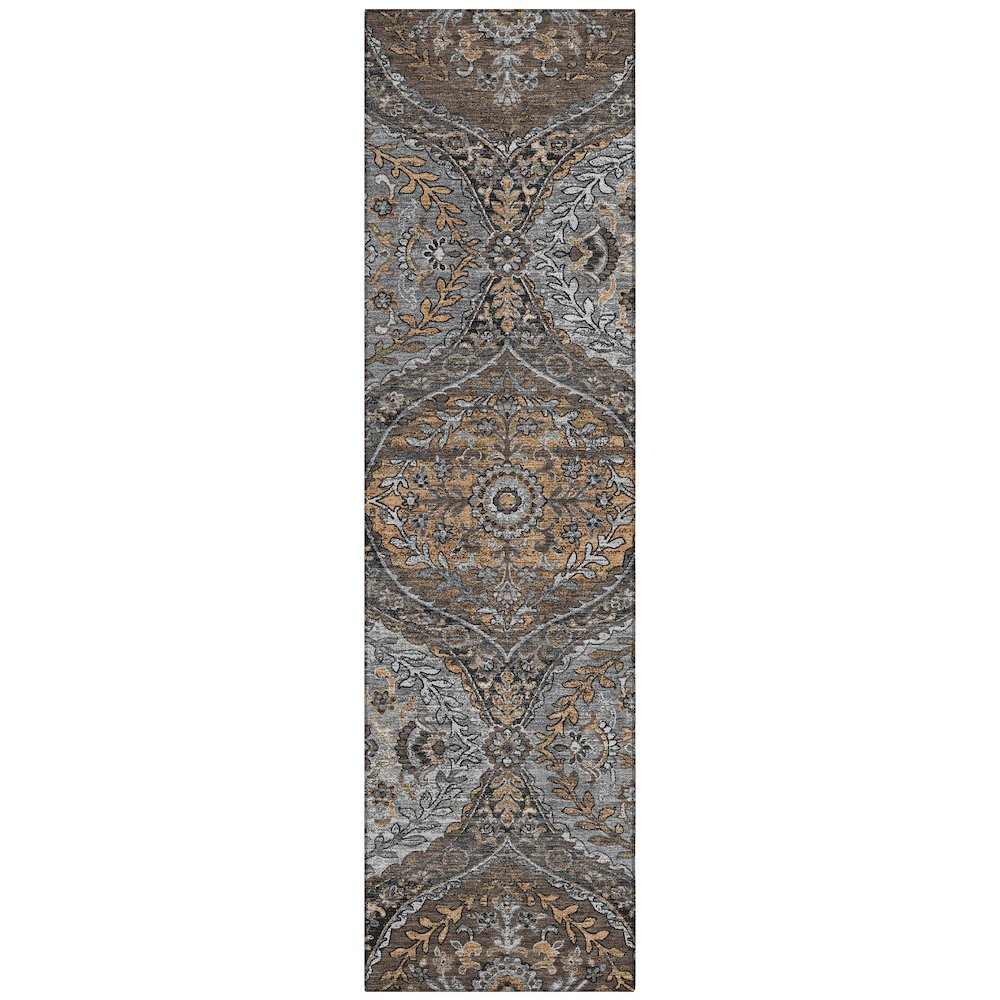Machine Washable Indoor/Outdoor Chantille ACN2698 Gray 2'3" x 7'6" Runner Rug. Picture 1