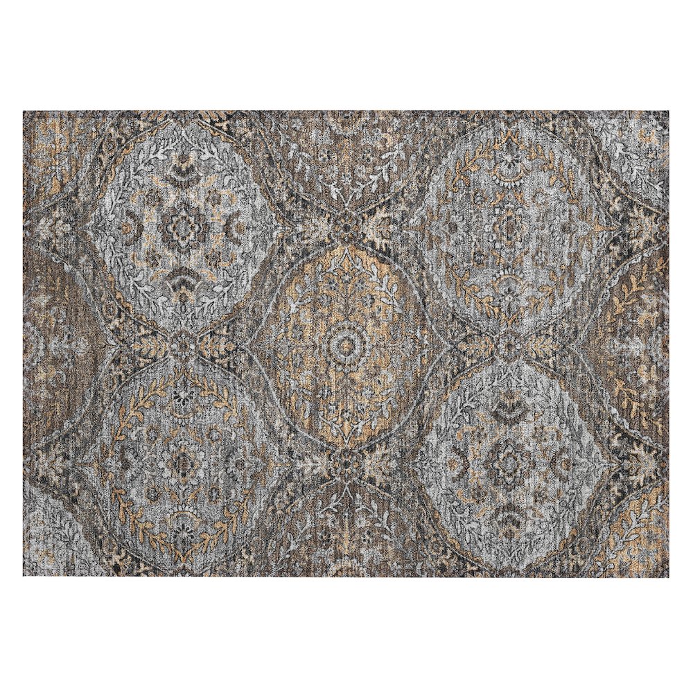 Machine Washable Indoor/Outdoor Chantille ACN2698 Gray 1'8" x 2'6" Rug. Picture 1