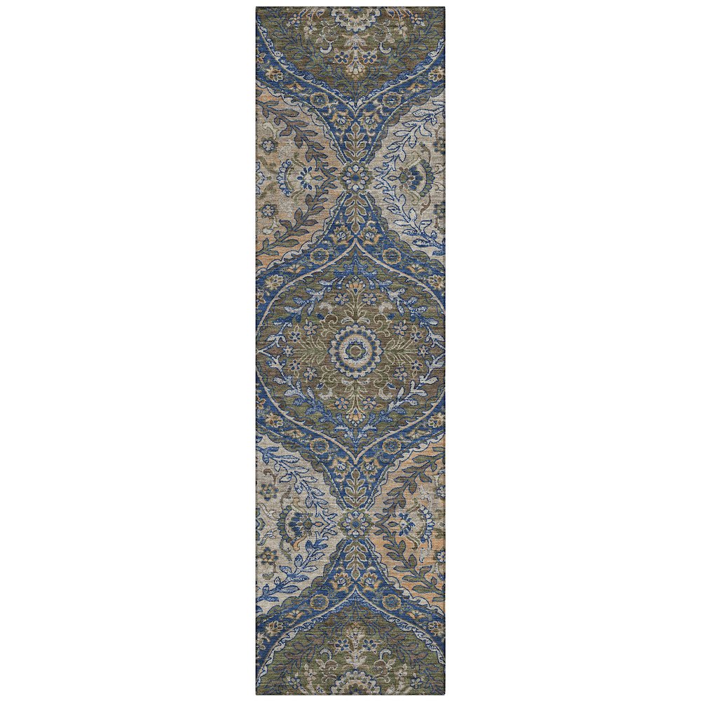Machine Washable Indoor/Outdoor Chantille ACN2698 Blue 2'3" x 7'6" Runner Rug. Picture 1