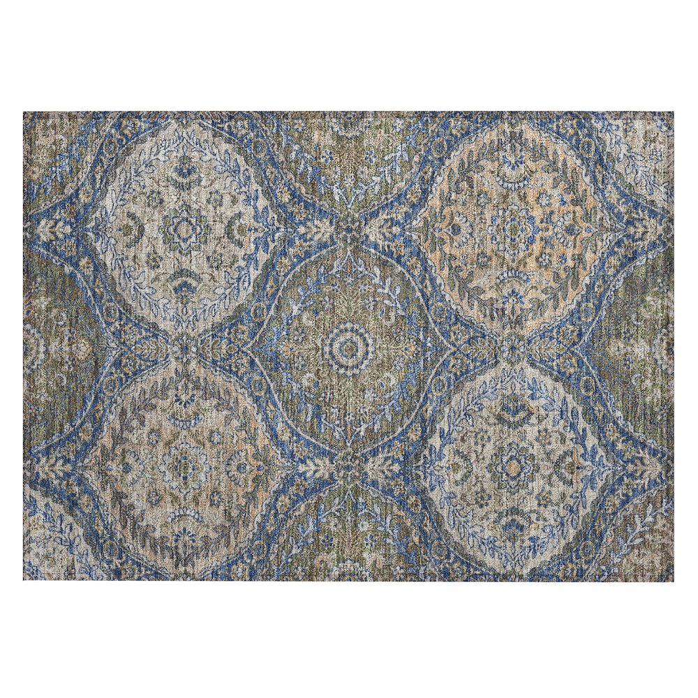 Machine Washable Indoor/Outdoor Chantille ACN2698 Blue 1'8" x 2'6" Rug. Picture 1