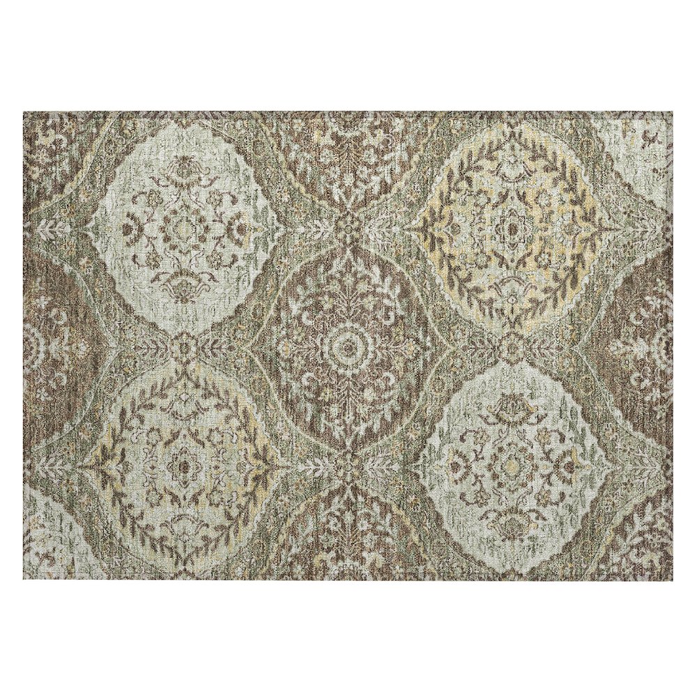 Machine Washable Indoor/Outdoor Chantille ACN2698 Green 1'8" x 2'6" Rug. Picture 1