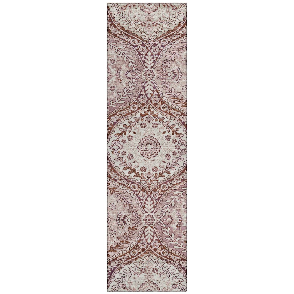 Machine Washable Indoor/Outdoor Chantille ACN2698 Pink 2'3" x 7'6" Runner Rug. Picture 1
